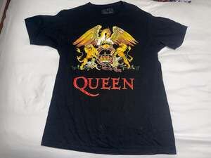 Queen Official Merch Classic Crest Logo Graphic Black T-Shirt Size Medium